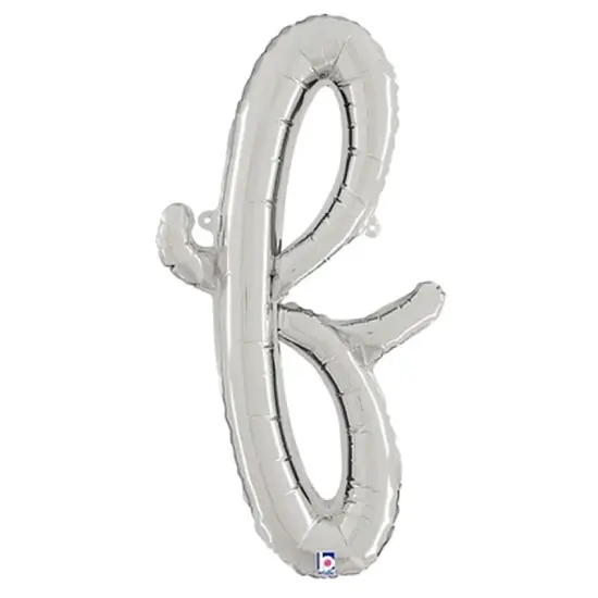 Betallic&reg; 24 Inch Script Letter Silver Air Fill Only Balloon {4}