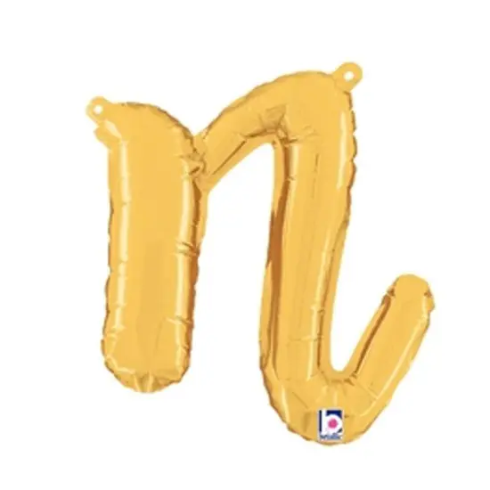 Betallic&reg; 14 inch Script Letter N Gold Air Fill Only {1}