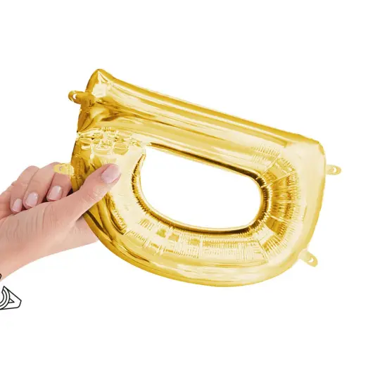 Anagram&reg; 16" Gold Letter D Balloon Air Fill Only Foil Mylar {2}
