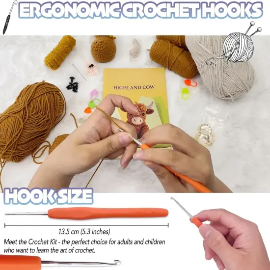 2 Pcs Fox Crochet Kit for Beginners, Couple Animals Amigurumi Starter Kit {3}
