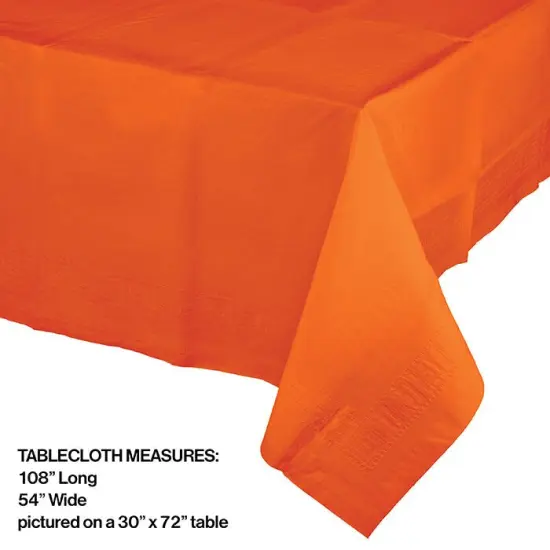 6 pc Bulk Sunkissed Orange Paper Table Covers 54" x 108" {2}