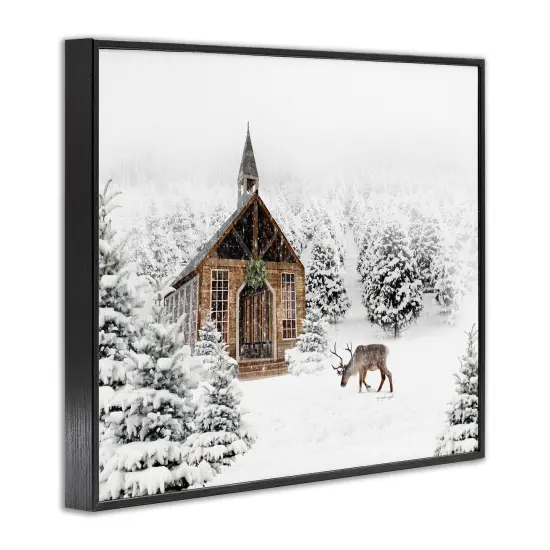 Stupell Industries Winter Whites Chapel Framed Giclee By Jennifer Pugh {3}