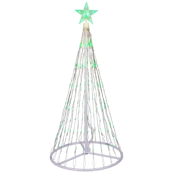 Northlight LED Lighted Christmas Cone Tree Outdoor Decoration - 4' - Green White {3}