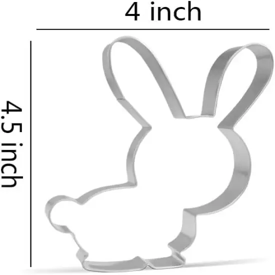 8 Piece Large Easter Cookie Cutter Set - Bunny, Rabbit, Easter Egg, Chick, Flower, Carrot - Stainless Steel {2}