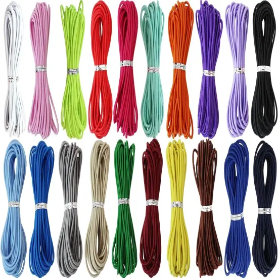 Assorted Elastic Beaded Cords 2mm 2/25 inch 300ft Elastic Bracelet String for Bracelets,Small Bungee Shock Cord for DIY Crafts, Beading and Sewing {1}
