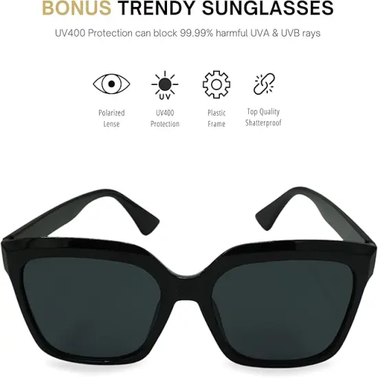 4E's Novelty Floppy Sun Hat with Sunglasses &ndash; UPF 50+ Packable Beach Hat for Women Travel {3}