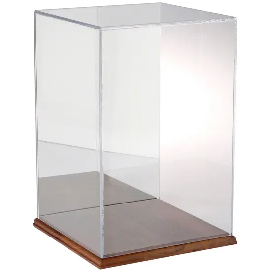 Plymor Clear Acrylic Display Case, 10" W x 10" D x 15" H Hardwood (Mirrored) {1}