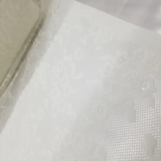 1 Yard Ivory Daisy Embroidery Mesh Tulle Net Fabric for Lingerie Bridal 54 Inches Wide {3}