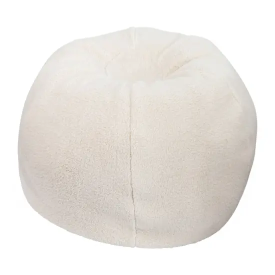 Emma and Oliver Small Bean Bag Chair for Kids and Teens Natural Sherpa {2}