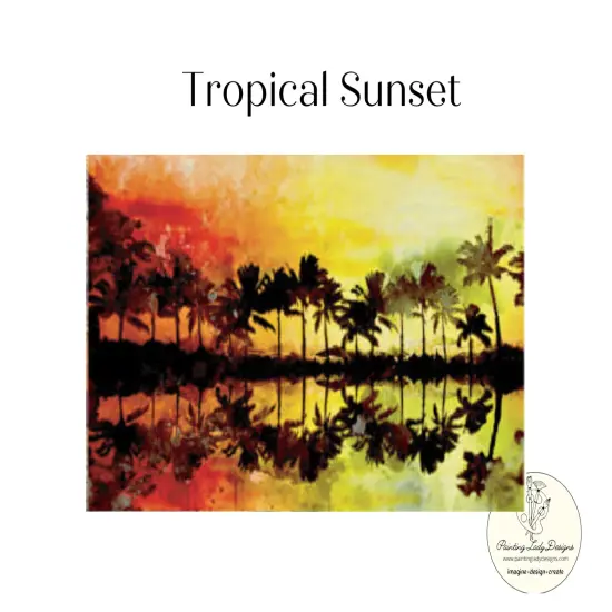 Tropical Sunset Decoupage Paper for Crafting and Mixed Media {1}