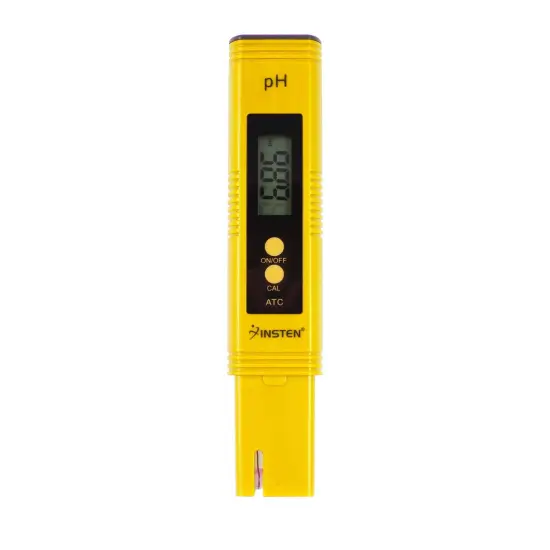 Insten - Digital pH Meter Tester Pen for Water Hydroponics, High Accuracy, Pocket Size, 0-14 pH Measurement Range, Yellow {1}