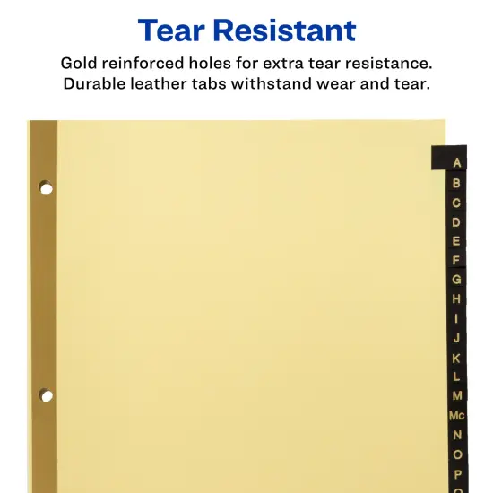 Avery A-Z Dividers for 3 Ring Binders, 25 Tabs per Set, Pre-Printed Black Leather Tabs (3 Sets of 21350) {3}