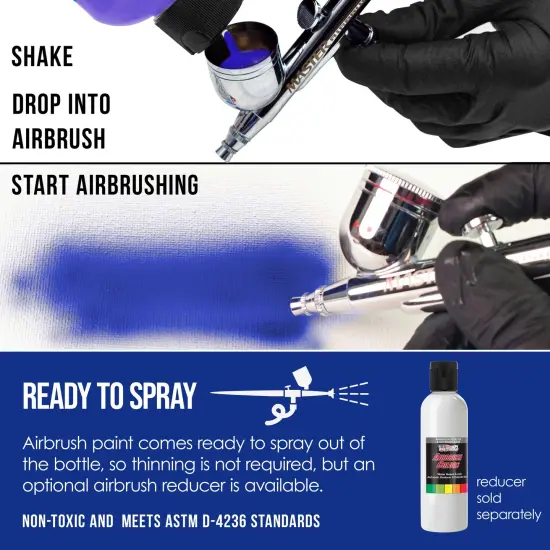 Phthalo Blue, Transparent Acrylic Airbrush Paint, 8 oz. {3}