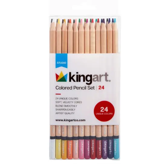 KINGART&reg; Colored Pencil Set, 24 Colors {6}