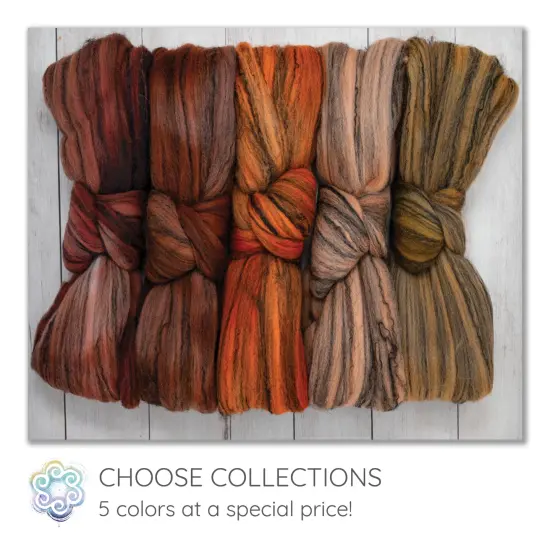 5oz Merino Tencel, Hand Dyed: Soft Lustrous Wool Combed Top Roving for Spinning, Felting, Weaving, and Textiles. Harvest {2}