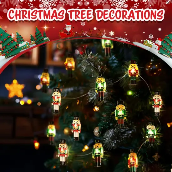 Christmas Decorations Indoor 10FT 30 LED Nutcracker String Lights Cute Fairy Lights Indoor Outdoor for New Year Party, Fireplace, Window, Front Door {4}