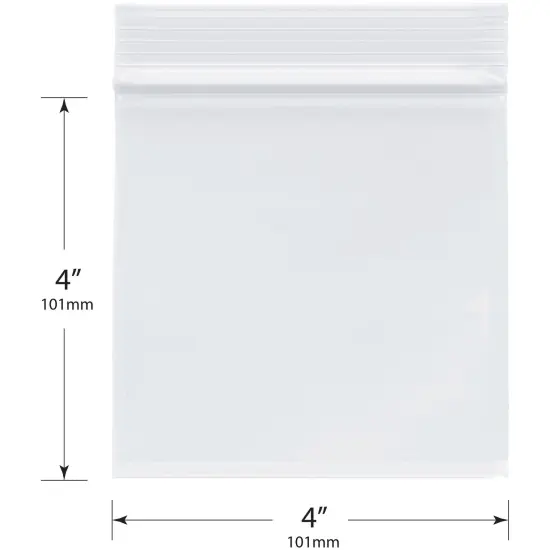 Plymor 4" x 4", 4 Mil Heavy Duty Zipper Reclosable Plastic Bags {3}