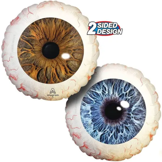 Creepy Brown & Blue Eyeballs 17 Inch Foil Balloon {2}
