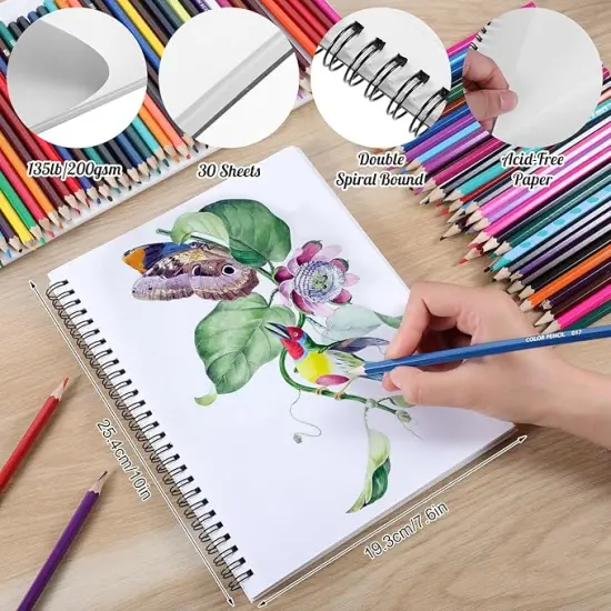 30 Sheets 7.6&times;10in Double Sided Bleedproof Marker Sketchbook {3}