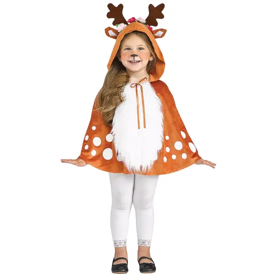 Cape Deer Hooded Toddler Halloween Costume Cape with Ears Antlers {1}