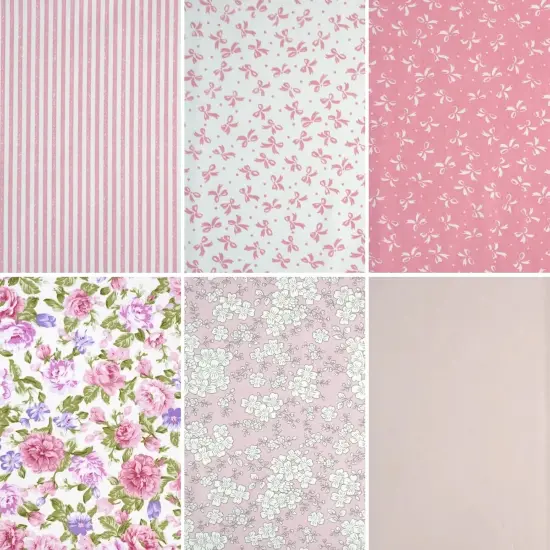 6pcs Craft Fabric Bundle 100% Cotton Quilting Fabric 18x22 Inches {4}