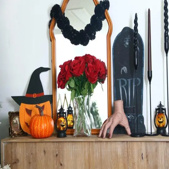 12 Pack Fake Wine Red Roses Artificial Flowers with Stems Silk Burgundy Rose Bouquet {6}