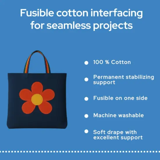 9" x 5 yd Fusible White 100% Cotton Woven Iron On Interfacing {3}