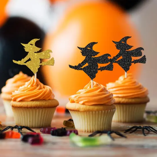 24pcs Glitter Halloween Cupcake Toppers {4}
