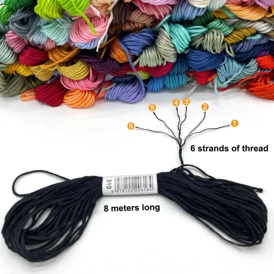 Bracelet String Kits, 50 Colors Rainbow Color Embroidery Thread, Cross Stitch Embroidery Thread, Cotton Thread, Bracelet Yarn, Craft Threads (50 Color) {3}