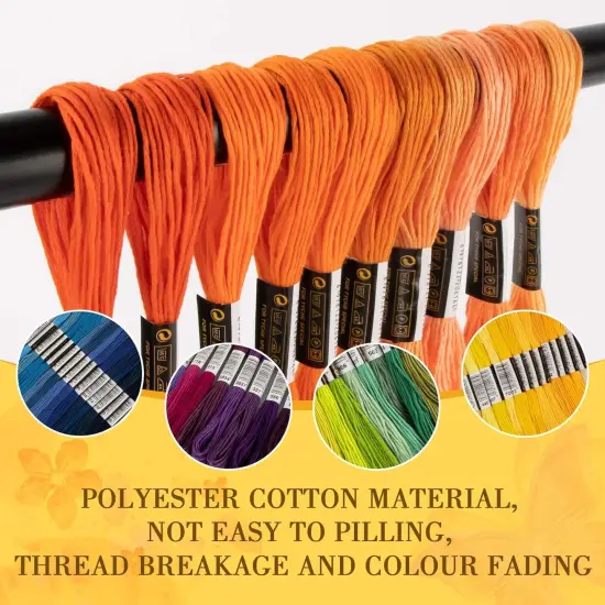 100 Colour Embroidery Thread - Rainbow Embroidery Floss Bulk Hand Embroidery Thread Variegated Embroidery Floss Cross Stitch Thread Crewel Embroidery Floss for DIY Sewing Embroidery Crafts Making {2}