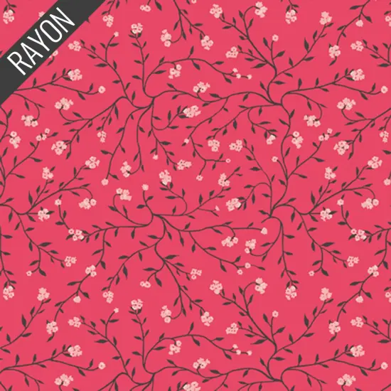 Dancing Florets Rayon in Rouge (r86101a) | Plentiful | Katarina Roccella | Art Gallery {1}