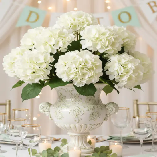 17.75" Pink Hydrangea Stem 8" Bloom for Home & Event D&eacute;cor {4}