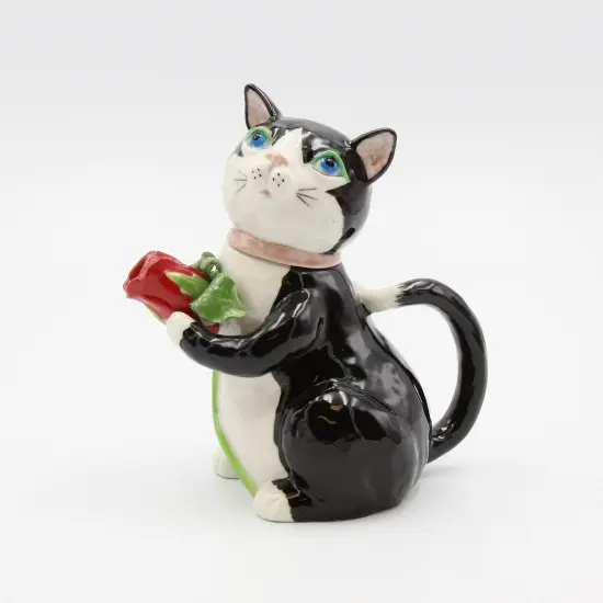 Ceramic Black Cat Teapot, Home Décor, Gift for Her, Gift for Mom, Tea Party Décor, Cat Lovers Gift, Pet Loss Gift {3}