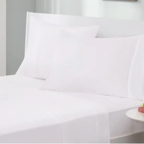 White Cotton-Poly Jersey Sheet Set with 14" Deep Pockets for Beds {2}