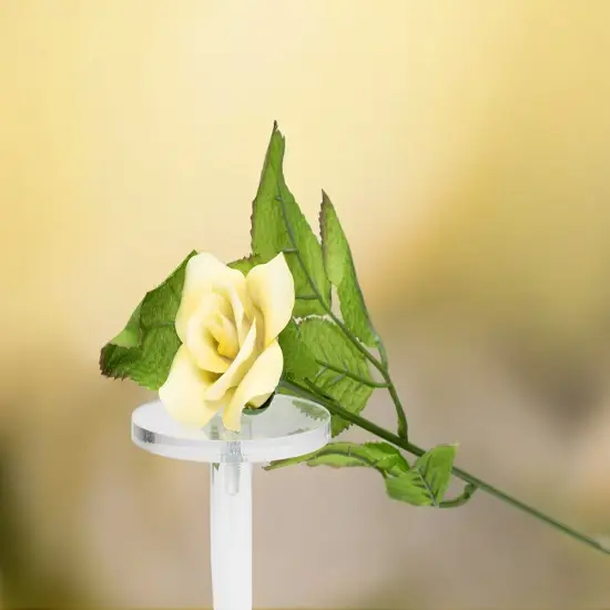 Ceramic Yellow Rose Flower - Set of 2, Romantic Decor, Wedding Decor, Gift for Her, Gift for Mom {2}