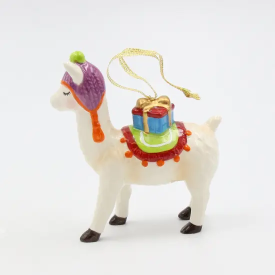 Ceramic Alpaca/Llama With Gift Ornament, Home D&eacute;cor, Gift for Her, Gift for Mom, Christmas D&eacute;cor {4}