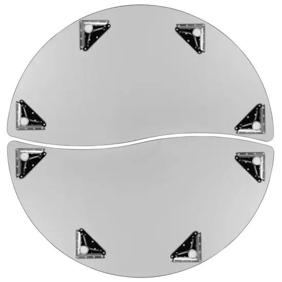 Emma and Oliver 2 Piece 60" Circle Collaborative Grey Kids Adjustable Activity Table Set {12}