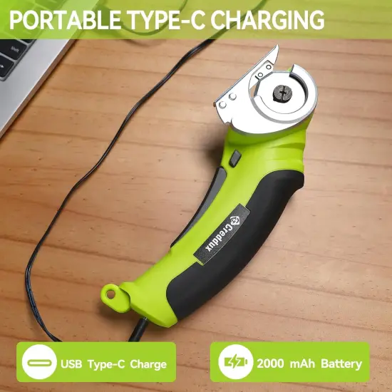Cordless Electric Scissors, 4.2V Cardboard Cutter Tool for Cardboard Carpet Leather Packages Plastic with Rechargeable Battery Green {5}