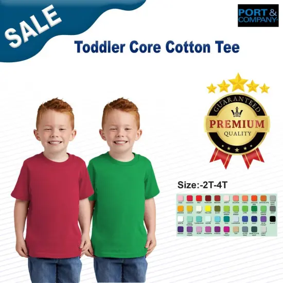 Port & Company&reg; Toddler Core Short Sleeve Cotton Tee Sangria {3}