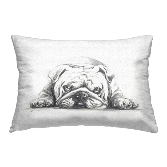 Stupell Industries Bulldog Puppy Naptime Outdoor Printed Throw Pillow Design by Lindsay Kivi Fine Art, 14 x 7 x 20 {1}