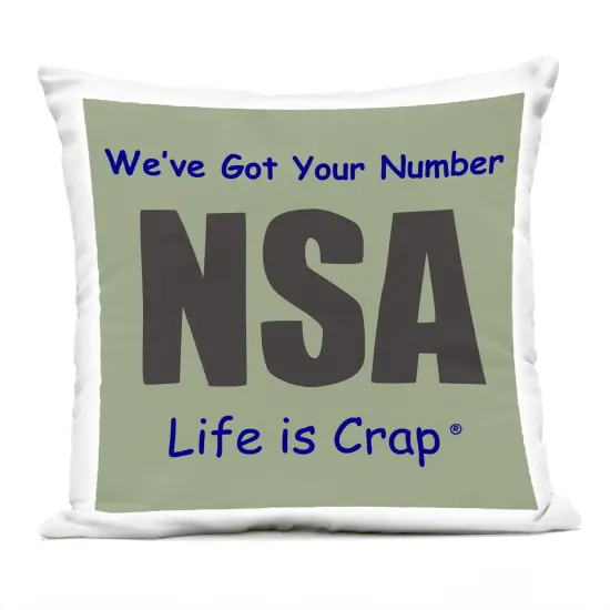Stupell Industries Got Your Number NSA Outdoor Printed Throw Pillow Design by LIC, 18 x 7 x 18 {1}