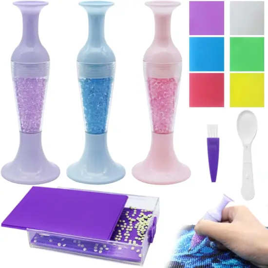 Diamond Art Pens Tools, Diamond Art Accessories Kits with 3 Pcs Diamond Art Painting Pen, 1 Diamond Art Trays and 6 Clay Glue Diamond Art Tools {5}