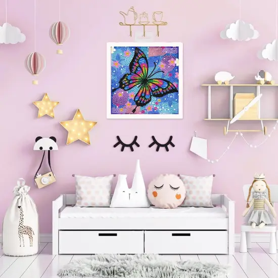 Butterfly Diamond Art Kits for Kids-Butterfly Diamond Art Painting Kits for Kids with Frame {4}