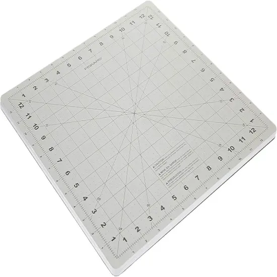 Rotating Cutting Mat - 14" x 14" Grid to Cut Fabric Squares Easily - Perfect for Quilting, Sewing and Craft Projects - Self-Healing Mat - Gray {1}