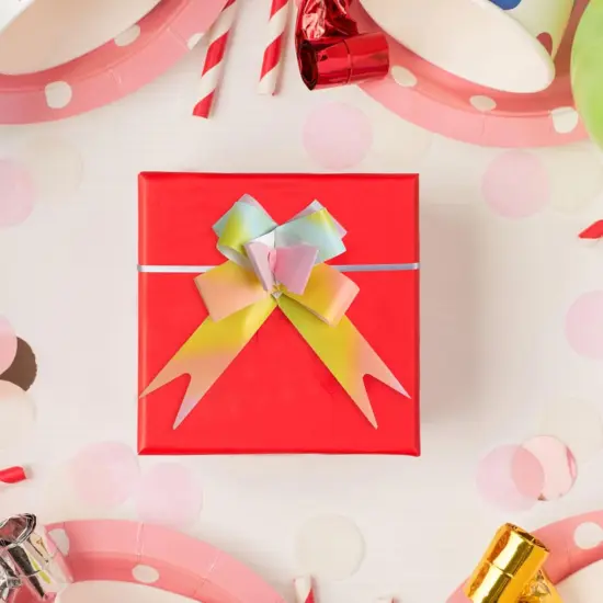 30 PCS Pull Bows,6 Inch Large Rainbow Laser Color Birthday Gift Present Wrapping Ribbon for Mother's Day Basket Box Decor Party Supplies Wine Bottles Gift Decorations {3}