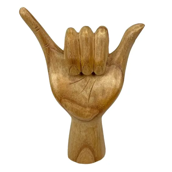Hang Loose Wooden Hand Sculpture &ndash; Relaxed Vibes Decor {1}