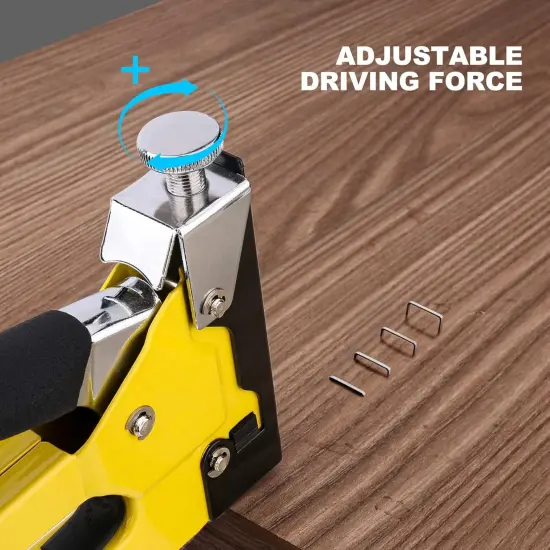 3-in-1 Heavy Duty Staple Gun Kit &ndash; Chromed Steel Upholstery Stapler with 600 Staples, Quick-Jam Clear, Adjustable Driving Force & Rapid Loading &ndash; HT0430 {4}