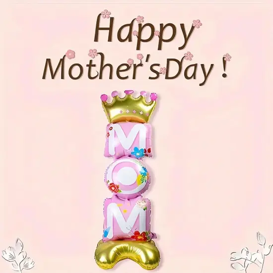 Mom Day Balloons Standing, 2pcs Mom Birthday Foil Balloon Set, Happy Party Decoration Balloons {5}