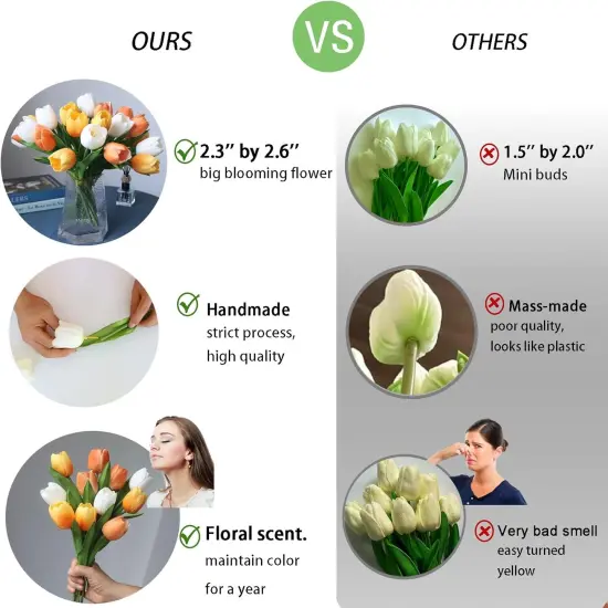 Autumng-Colors Tulip Flowers Artificial Luxury Big Tulip {2}