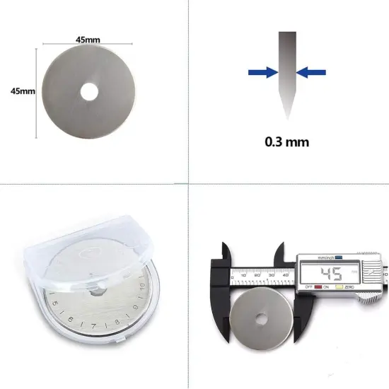 Rotary Cutter Blades 45mm 10 Pack Fits Fiskars, Olfa, Martelli, Dremel, Truecut, DAFA Rotary Cutter Replacement for Quilting Scrapbooking Sewing Arts &Crafts, Sharp and Durable {2}